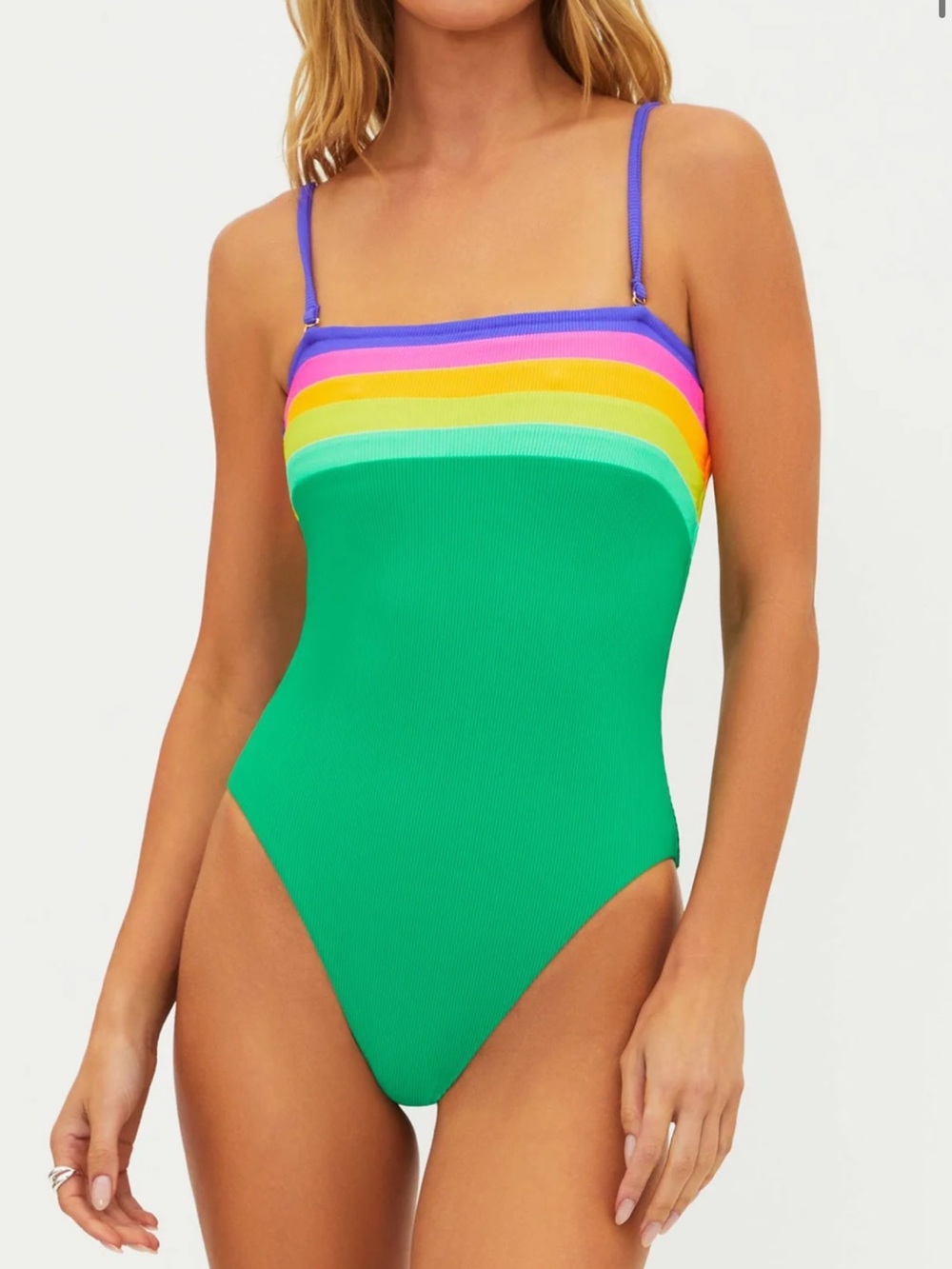 Beach Riot Jessa Swimsuit XS One Piece Technicolor Colorblock NWT